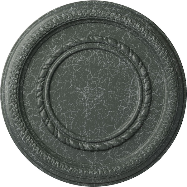 Ekena Millwork Federal Roped Small Medallion (Canopies up to 6"), 12 5/8"OD x 1 1/8"P, Athenian Green Crackle CM12FEAGC - main